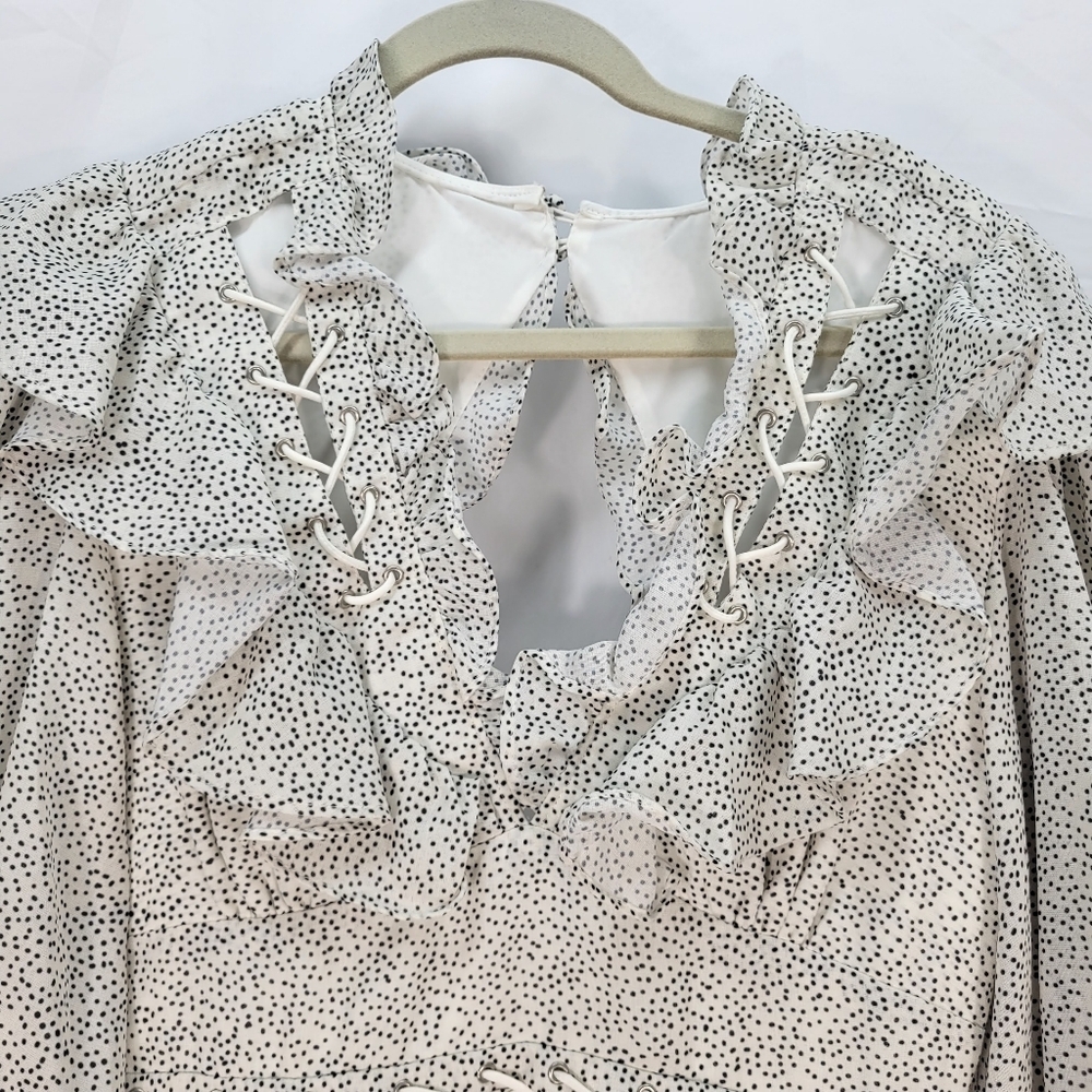 Beulah Ruffled Mini Dress Size Medium - Picture 6 of 14
